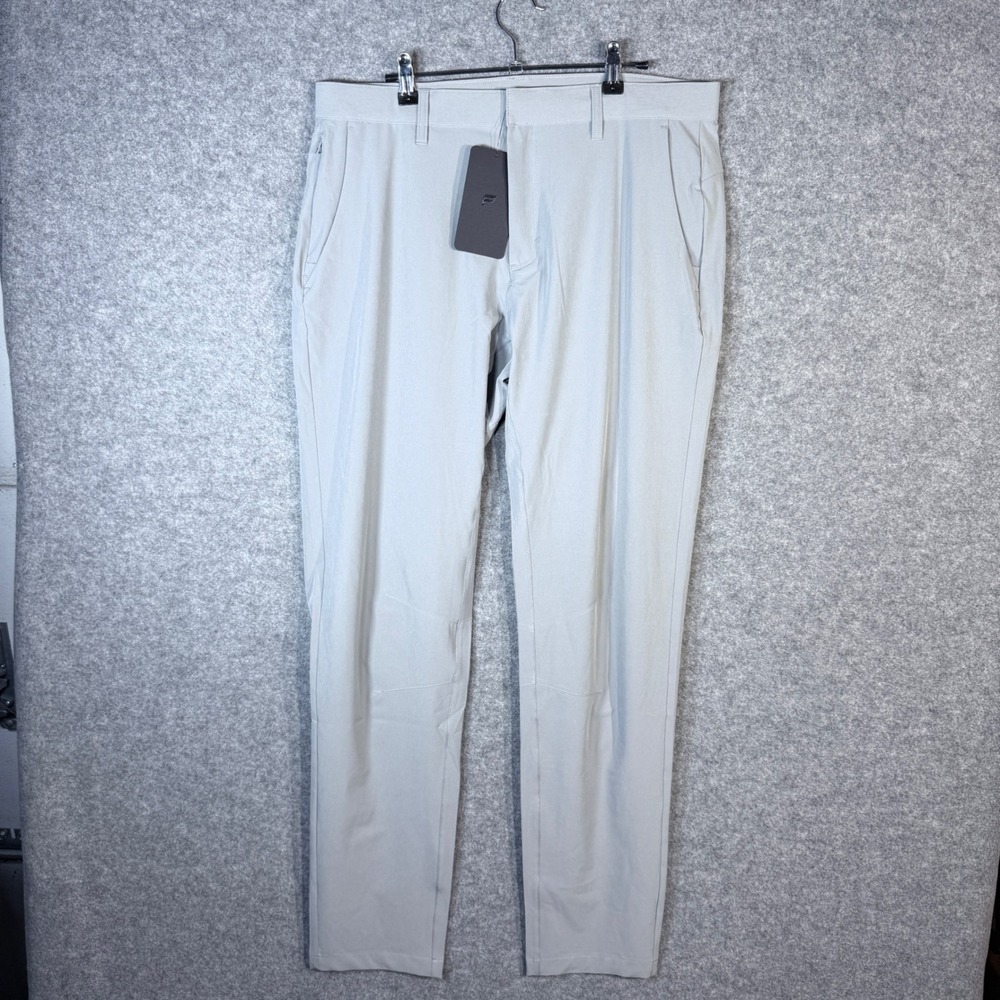 Fabletics The Only Pant Men's 34x34 Light Gray Slim Fit Stretch Multi-Pocket NEW